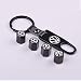 Set of 4 Car Tire Valve Stem Air Caps Cover + Keychain For VW Volkswagen Black
