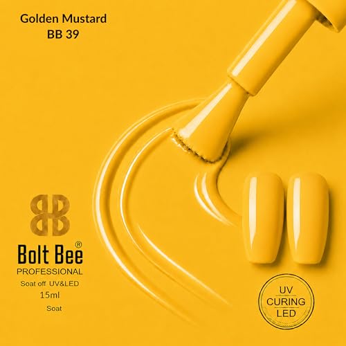 Image of Bolt Bee yellow Color Gel Nail Polish Soak Off UV Gel 15ML DIY at Home Manicure Salon Nail Art