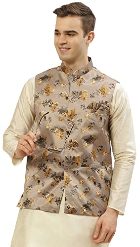 Maple Clothing Men's Indian Waistcoat Traditional Nehru Jacket Floral Modi Vest2