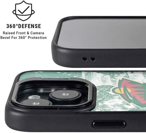 Skinit Kickstand Phone Case Compatible with iPhone 16 - Officially Licensed NHL Minnesota Wild Frozen Design