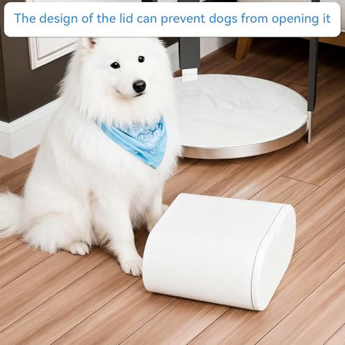 White 12 Liter Rectangular Plastic Small Garbage Can With Lid,2 Pack 3.17 Gallon Slim Bathroom Trash Can with Lid and Dog Proof Garbage Can and Wastebasket,Lidded Trashcan for Bedroom,Rv,Dorm,Office - Thumbnail 6