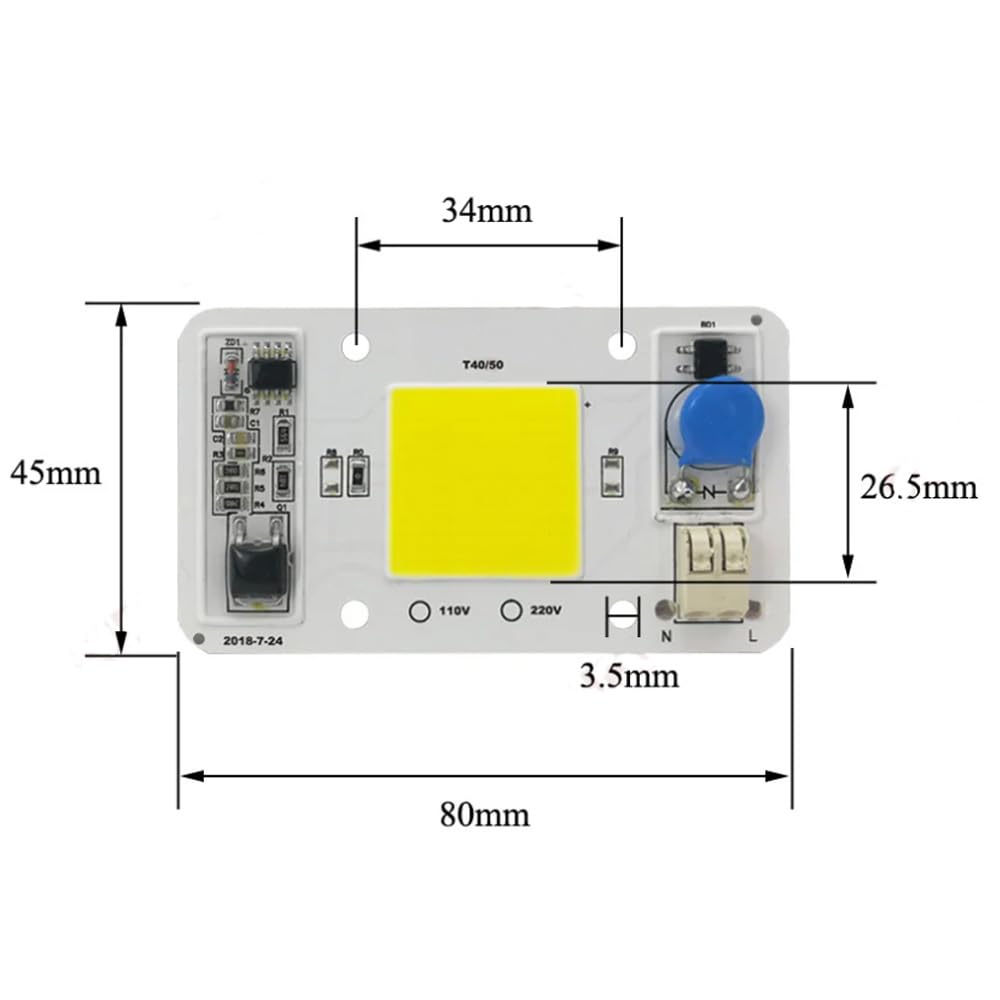 2 Pièces 10W 20W 30W 50W 100W COB Lampe À LED Intégrée Diode Puce DC 12V 32V Pour Bricolage Lumière D'inondation Projecteur Ampoule LED