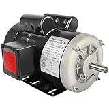 5HP Electric Motor 3450 RPM Farm Duty Single Phase Motor 56 Frame 208-230V 5/8' Shaft Diameter, 60Hz CW/CCW TEFC