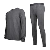 TanBridge Men's Thermal Underwear Long Johns Winter Shirts for Men Set Base Layer for Cold Weather Gray