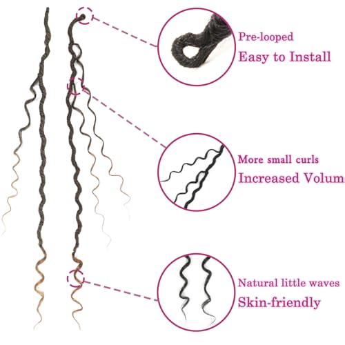 Image of 8 Packs Curly Faux Locs Crochet Hair 22 Inch Goddess Locs Crochet Hair