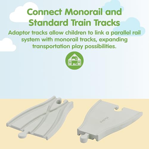 Image of PlanToys Rubber Road & Rail Adaptor Tracks Montessori Play Accessory | Imagination, Problem Solving and Creative World Building | Eco Friendly Track Adaptors for Meaningful Play