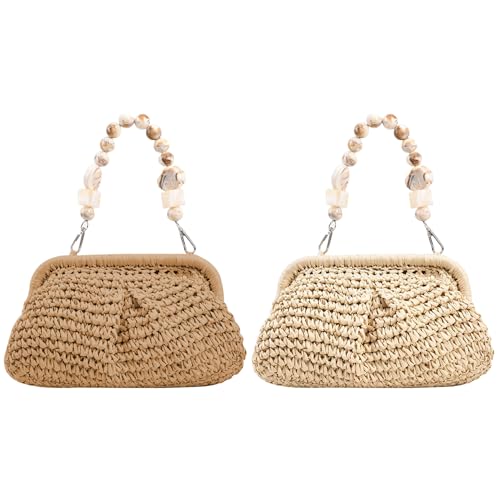 Pochette en paille décontractée kaki pour assortir vos looks - 4