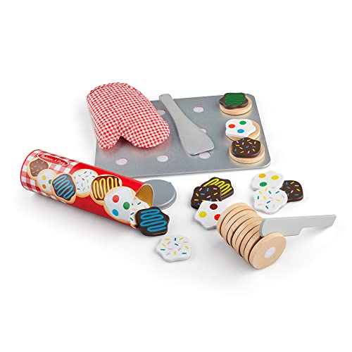 Melissa & Doug Slice And Bake Wooden Cookie Play Food Set - Pretend Cookies And Baking Sheet, Wooden Play Food Set, Toy Baking Set For Kids Ages 3+ #TOP3