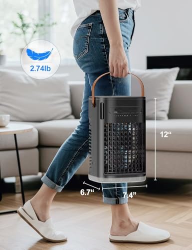 Small Air Conditioner Portable Ac Unit, Evaporative Air Cooler With 2Ice Packs & 1.2L Water Tank, Personal Air Cooler with Remote, Powered by USB, Mini Room Air Conditioner for Car by Slkdrft - Image 16