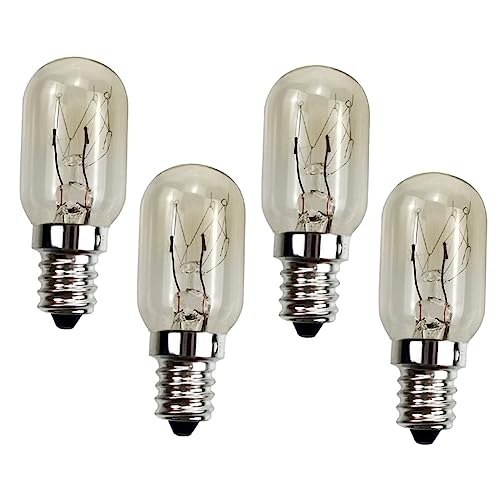 ARTIBETTER Machine Tool 4 Pack E12s Base Incandescent 10w Warm White 2700k Oven Refrigerator Compatible