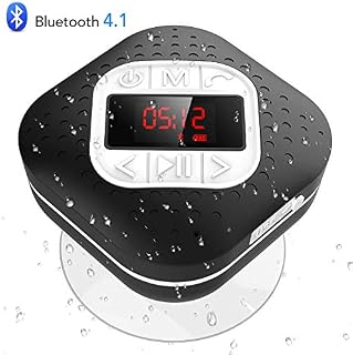Waterproof Bluetooth Shower Speaker Radio with LED Screen, AGPTEK Portable Wireless Speaker