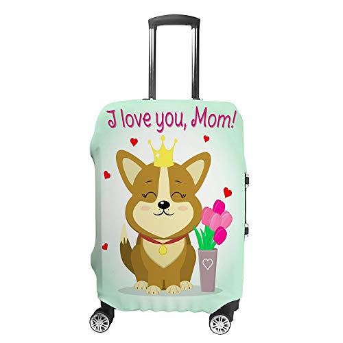 Housse de protection pour valise Chehong I Love You Mom extensible