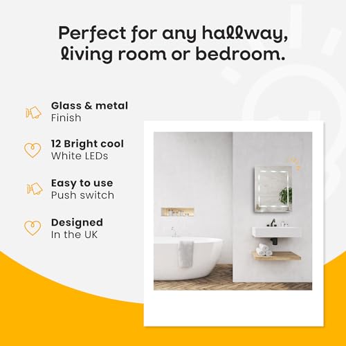 MiniSun | Modern Slim LED Battery Operated Illuminating Rectangular Design Bathroom Mirror | Wall-Mounted Vanity Mirrors, Home Décor & Improvement Essential - Image 3