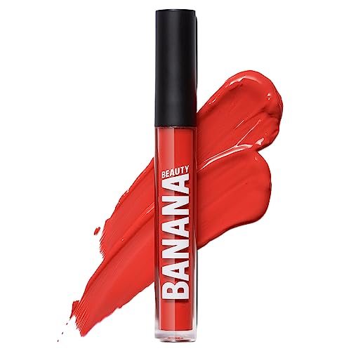 Banana Beauty Semi Matte Liquid Lipstick mit 10h Halt (Oh Baby! / knalliges Rot) – Lippenstift matt für volle Lippen – Schutz vor Austrocknen & intensives Volumen