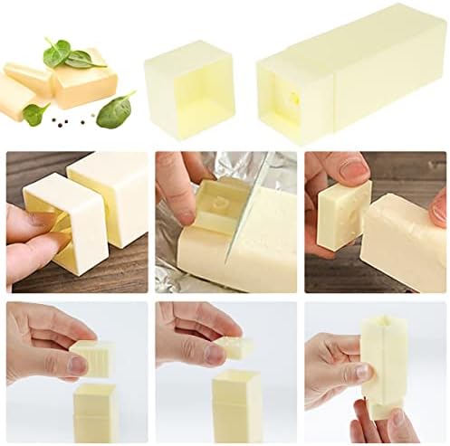 Pretty Kaurv Butter Spreader Rotating Butter Stick Holder with Lid Plastic Dish Dispenser Container Butter Stick Rotary Applicator Kitchen Tool for Cookware Baking Dishes Toast