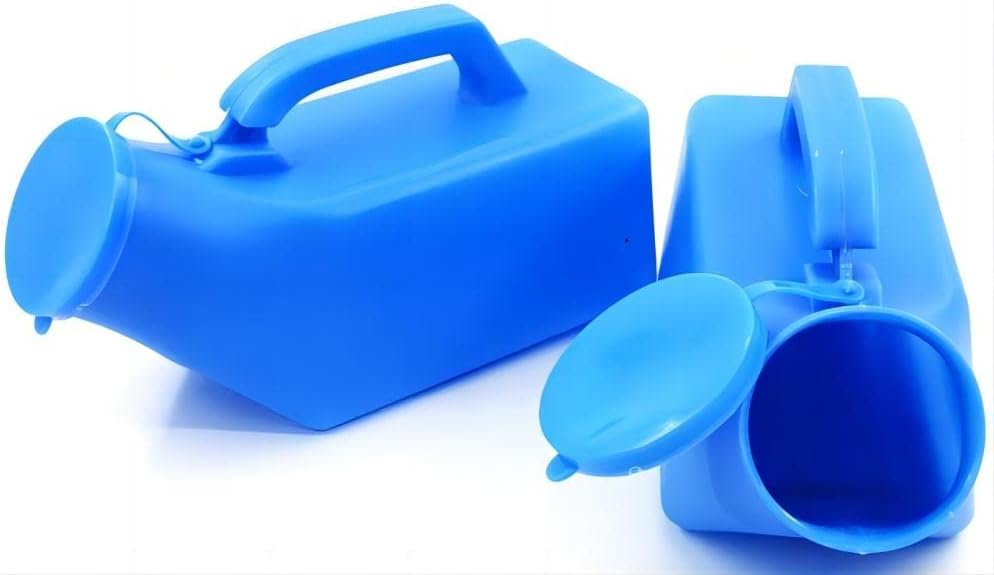 Orinal portátil masculino 2 pack con tapa 1200 ml miniatura 1
