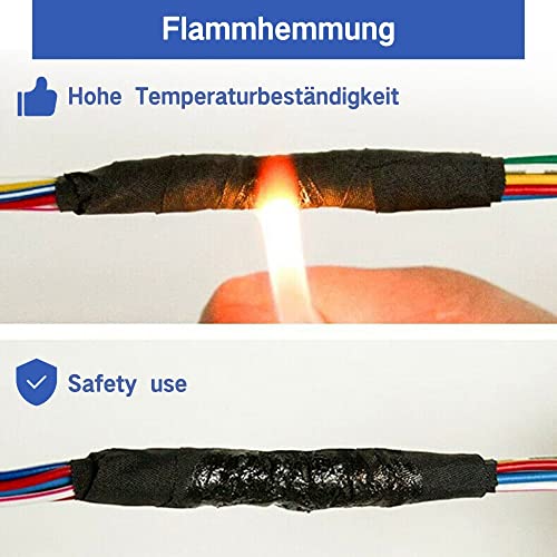 RED WOLF Isolierband Selbstklebendes Mehrzweckfilzband Auto Kabelbaumband Hochtemperaturbeständige Geräuschdämpfung Gewebeband für Kfz Haushalt Elektrische Kabel Stoffband 2 Stück 15 m x 19 mm