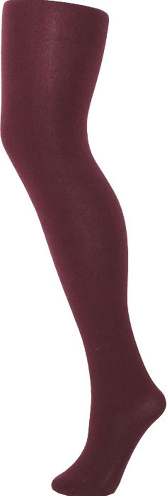 Silky Women's Wine 300 Denier Opaque Warm Fleece Tights - Medium