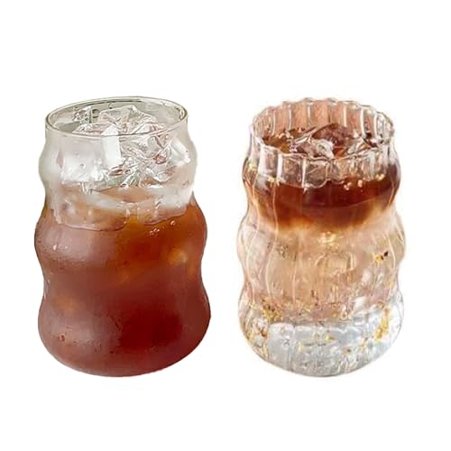 MINGZHE Copa de Café Taza de Agua Copas de Vino Taza de Cumpleaños a Rayas Taza de Agua Tazas de Cóctel Transparentes Taza de Botella de Vidrio de Jugo para el Hogar Bar Taza de Bebida Fría Taza de Le
