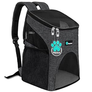 PetAmi Premium Pet Carrier Backpack for Small Cats and Dogs Ventilated Design Safety Strap Buckle Support Designed for Travel Hiking Outdoor Use Gray