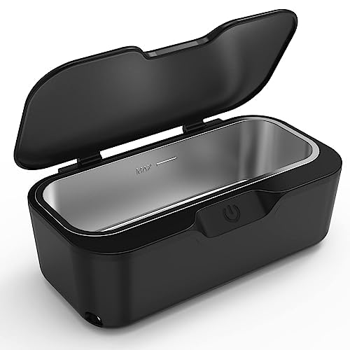 Ultrasonic Jewelry Cleaner, 550ml Ultrasonic Cleaner 48KHz Glasses Ultrasonic Cleaner 25W, Portable Jewelry Ultrasonic Cleaner for Rings Eyeglasses Watches Denture Makeup Brush Razors