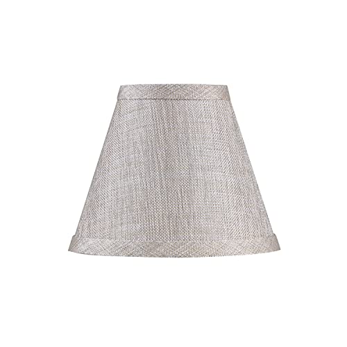 Image of Aspen Creative 51018-9, Hardback Empire Transitional Clip-On Chandelier Shade, Beige Linen Texture Fabric, 3 inch Top x 6 inch Bottom x 5 inch Slant, Set of 9