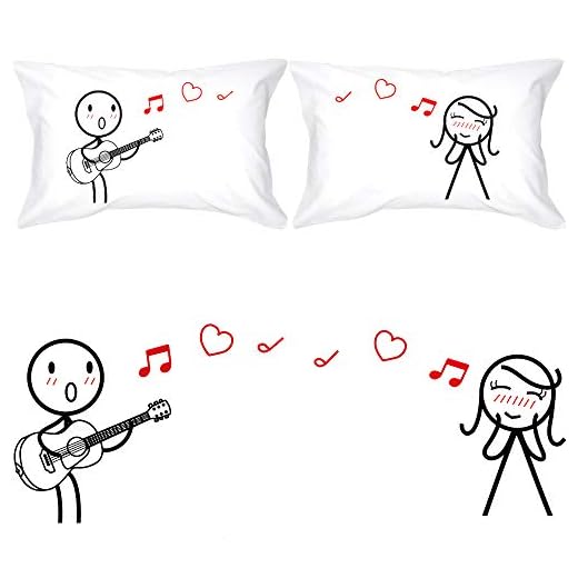 BOLDLOFT Love Me Tender Couples Pillowcases-Love Gifts for Girlfriend-Wife Gifts from Husband-Gifts for Couples Valentines Day Wedding Cotton Anniversary-Guitarist Gifts for Men