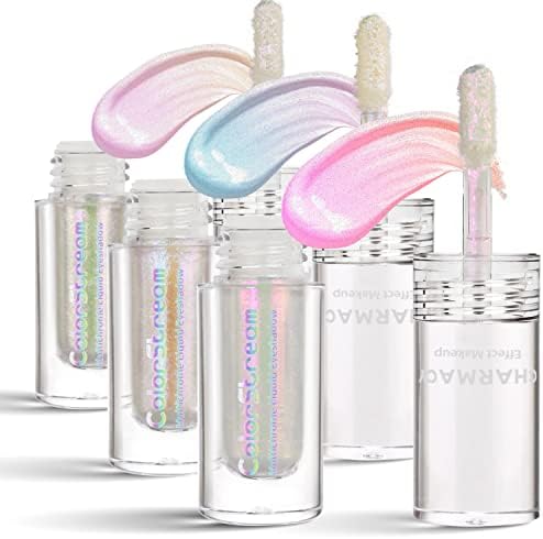 CHARMACY Liquid Duochrome Eyeshadow, Multi-Dimensional Eye Looks, Long Lasting Glitter Eye Shadow Sets Metallic Pigments, Quick Drying, Sparkling Shiny Eye Makeup for Beginners (##01)