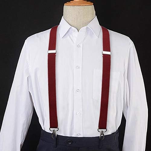 Alizeal Solid Skinny Suspenders X Shape for Men with Elastic Band - Image 5