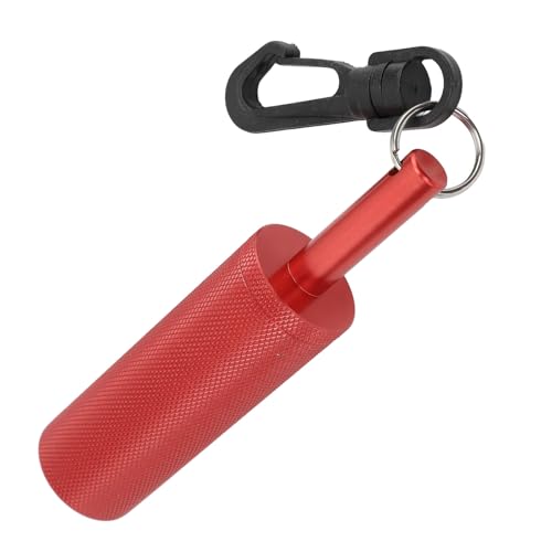 UPALDHOU Underwater Shaker, Aluminum Anti Slip Signal Diving Stick, Steel Balls, 360° Swivel Hook Diving Sound Maker (Red)