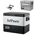 Setpower PT45 Electric Cooler Car Refrigerator with Cover,45L Dual Zone Portable Freezer Fridge,Portable Car Fridge,12 Volt Refrigerator for Car,RV,Truck,Vehicles,Travel and Home Use