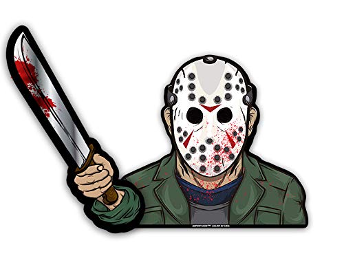 Hockey Masked Machete Killer Wipertags With Decal Attaches To Rear Vehicle Wiper Accessory. All Weather Resistant And Uv Protected. Quality Made In Usa. #TOP4