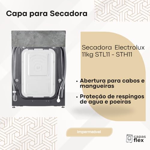 CAPA PARA SECADORA ELECTROLUX 11KG STL11/STH11 TRANSPARENTE FLEX (Cinza) #5