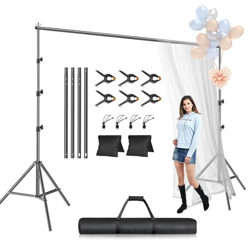 Support de toile de fond photo EMART 2,4x3m cadre réglable