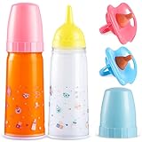 JOYIN Doll Magic Bottle Set, 2 Disappearing Magic Milk & Juice Bottles with Caps and 2 Toy Pacifiers...