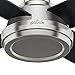 Hunter Fan Company 59247 Dempsey 52 inch Ceiling Fan with Light and Remote, Low Profile Indoor, Brushed Nickel Finish