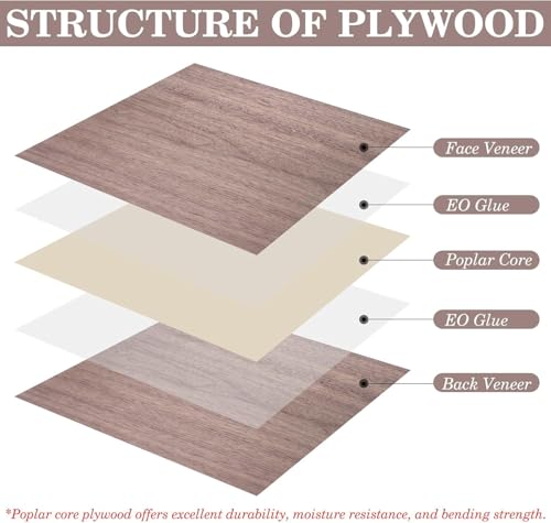 6 Stück Sperrholzplatte 3mm, Walnuss Brett 30x30cm Lasercut Holz, Holzplatten Zuschnitt Nach Maß Unbehandeltes Bastelhölzer Holz für Modellbau Laserschnit Laser Gravur DIY Modell