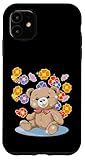 Einfache Installation Retro Blumen Teddy Teddybär Teddybären Mädchen Jungen Kinder Hülle für iPhone 11