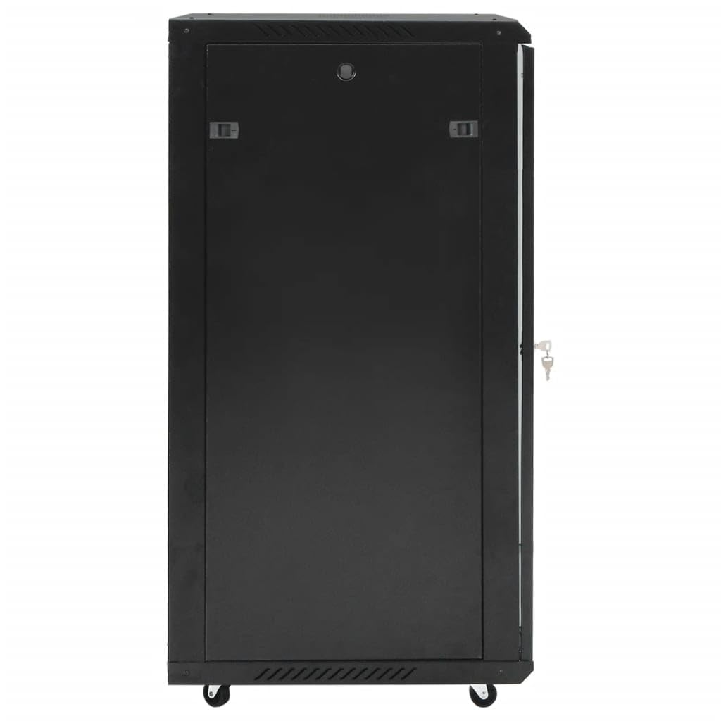 vidaXL Coffret de réseau 22U 19" IP20 Noir 60x60x120 cm, Coffret de réseau sur Pied, Armoire de données, Support de réseau