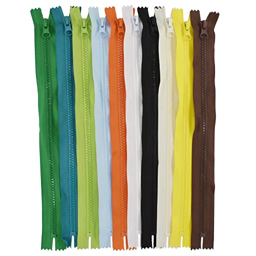 Bds-Home B-ZP20-20 20Pcs #5 Resin Non-Separating Zippers Jacket Zippers 20 Colors Mixed Close-End Zippers Molded Plastic Zippers Bulk thumb #5
