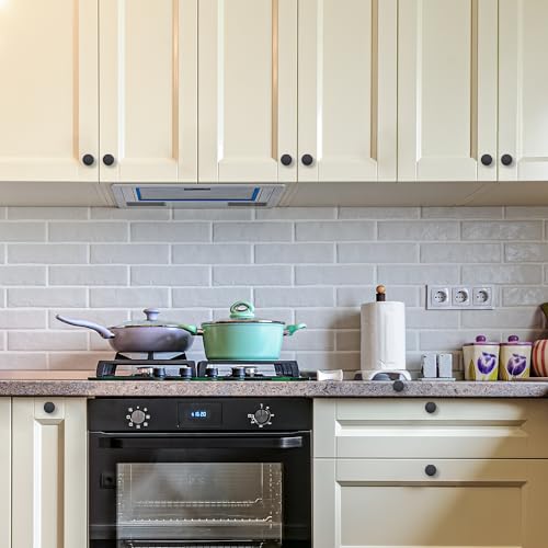 Image of Ravinte 5 Pack Single Hole Matte Black Cabinet Knobs Kitchen Cabinet Handles Solid Drawer Pulls Kitchen Cabinet Hardware Kitchen Flat Black Drawer Knobs Round Cabinet Drawer Handles