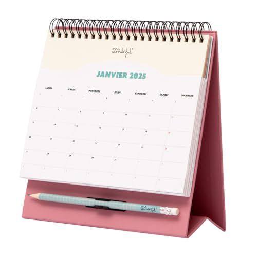 Mr.Wonderful 2025 Desk Calendar with Pocket to Enjoy All Moments of Happiness - Includes 1 Sticky Note Pad - Image 2
