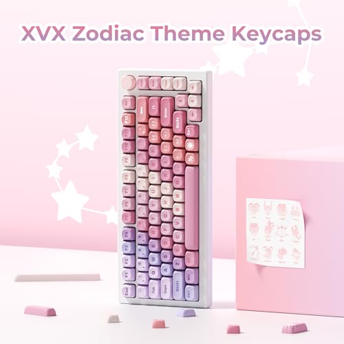 OHY XVX MOA Profile Keycap Set,12 Zodiac Series Dye-Sublimation PBT Material, Cute Purple Gradient Design, Compatible with MX Switches Mechanical Gaming Keyboards- Gradient Purple by OHY - Used condition - Image 3
