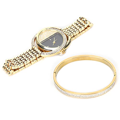 Conjunto de joyería para mujer en acero de titanio con reloj de cuarzo de alta resistencia