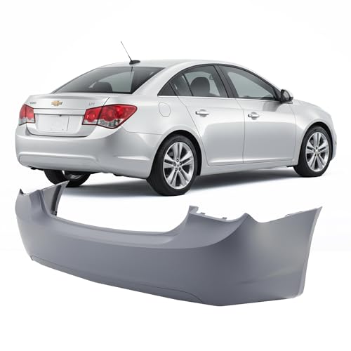 Image of FitParts Compatible with Chevrolet Cruze 2011-2015 Rear Bumper Cover | Primed, Without Parking Sensor Holes, Sedan, Ready to Paint, OEM 95016694, GM1100876