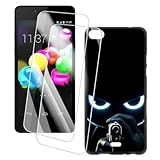OAGELIM 2er Pack Bildschirm Schutzfolie + Hülle Kompatibel mit Wiko Highway Pure 4G (4.8 Zoll) Künstlerisch Bedruckte Hülle & Gehärtetes Glas Kratzfest (Ziel)