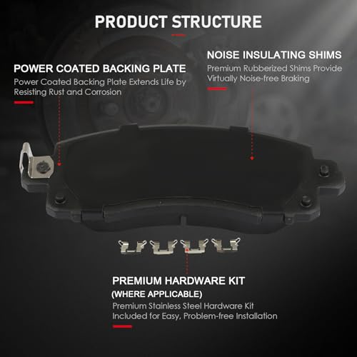 Image of cciyu D2045 Front Brake Pads Kit For Subaru Crosstrek 18-22,For Subaru Forester 2019-2022,For Subaru Impreza 2017-2022,For Subaru Legacy 2020-2022,For Subaru Outback 2020-2022,For Subaru WRX 2022