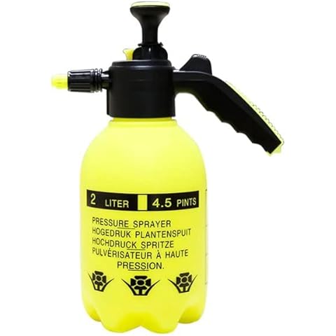 Eyesome Garden 2L Portable Pressure Sprayer Bottle with Adjustable Nozzle - Hand Pump Garden Water Spray - Chemical Weed Killer Hand Held Lawn Plant Sprayer - Car Cleaning Cover