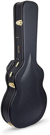 Crossrock Wooden Case for 335 Style 6 Strings Semi-Hollow & Hollowbody Electric Guitars, Black (CRW600SABK)