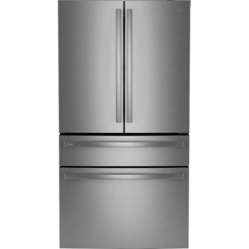 GE Profile 28.7 cu. ft. 4-Door French Door Refrigerator in Stainless Steel with Dual-Dispense Autofill Pitcher PGE29BYTFS